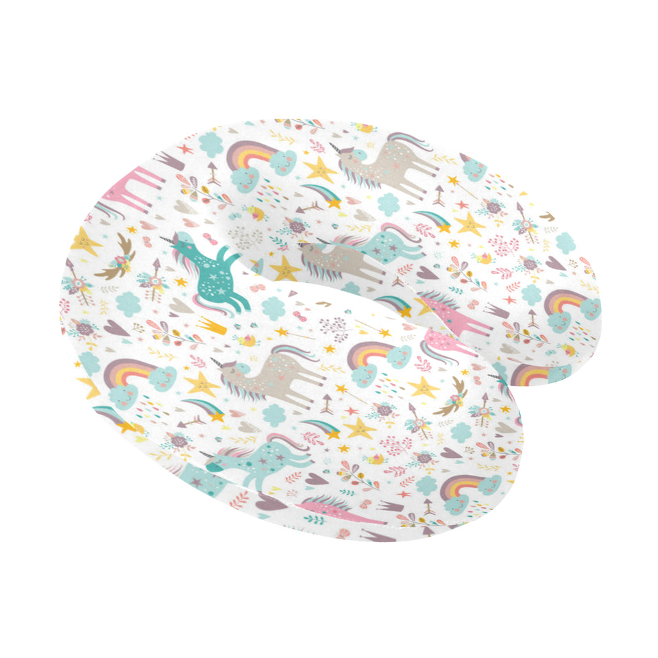 Colorful unicorn pattern U-Shaped Travel Neck Pillow