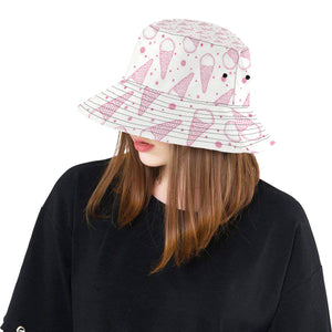 Hand drawn ice cream pattern Unisex Bucket Hat