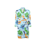 Alien Pattern Print Design 04 Men's Long Sleeve Belted Night Robe