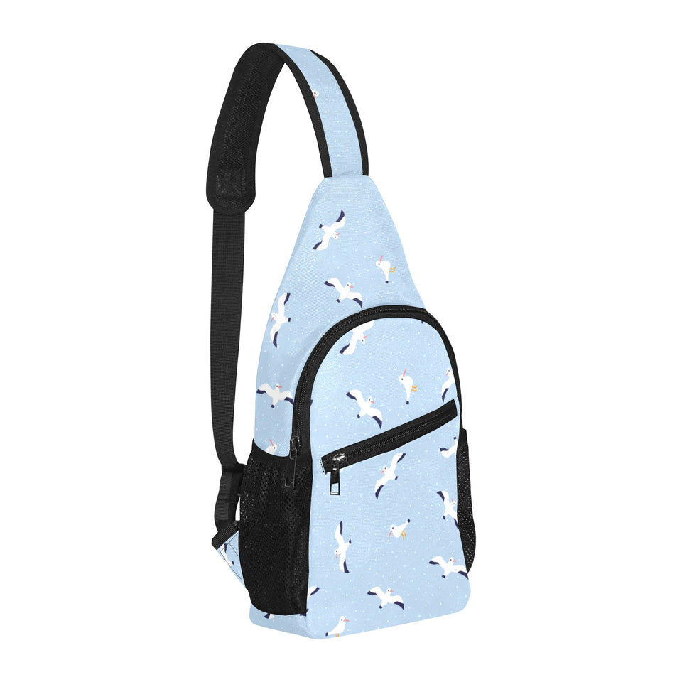 Seagull Pattern Print Design 02 All Over Print Chest Bag