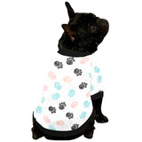 Dog Paws Pattern Print Design 04 All Over Print Pet Dog Round Neck Fuzzy Shirt