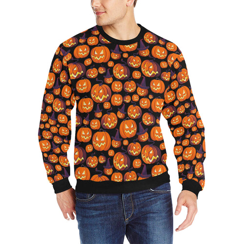 Halloween Pumpkin pattern Men's Crew Neck Sweatshirt
