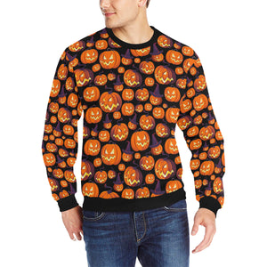 Halloween Pumpkin pattern Men's Crew Neck Sweatshirt