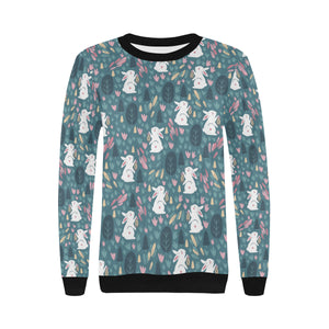 Cute rabbit pattern Women's Crew Neck Sweatshirt