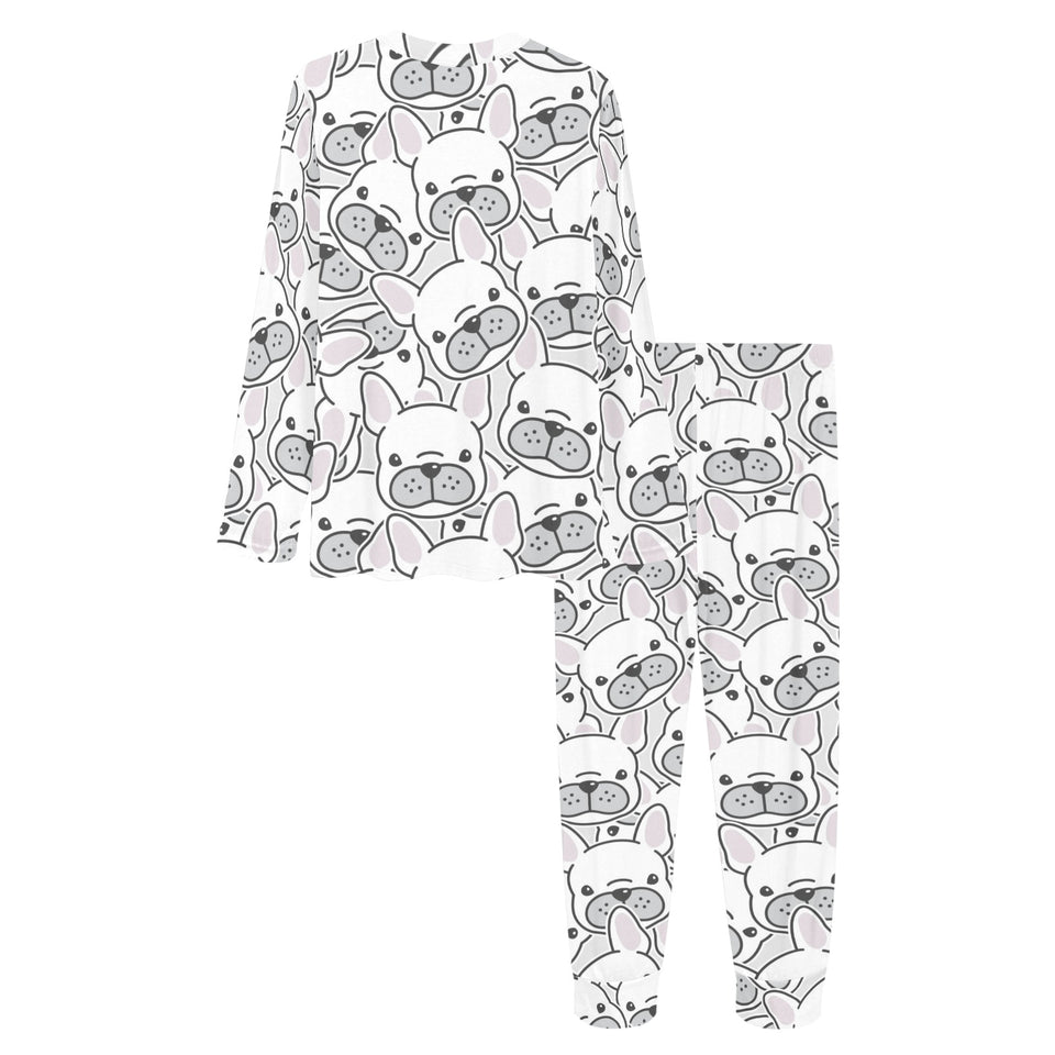 Cute french bulldog head pattern Women's All Over Print Pajama Set