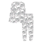 Cute french bulldog head pattern Women's All Over Print Pajama Set