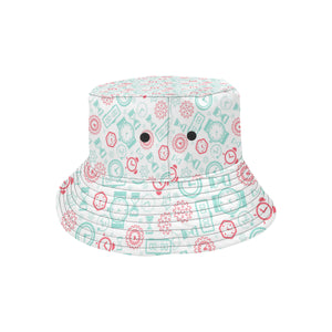 Clock time pattern blackground Unisex Bucket Hat