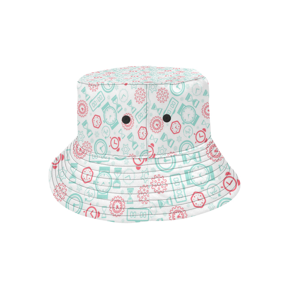 Clock time pattern blackground Unisex Bucket Hat