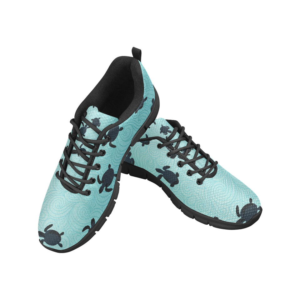 Sea turtle with blue ocean backgroud Men's Sneaker Shoes