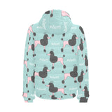 poodle dog green background Men's Padded Hooded Jacket