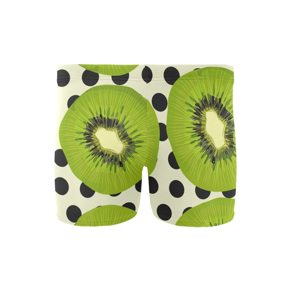 kiwi black dot background Men's Swimming Trunks