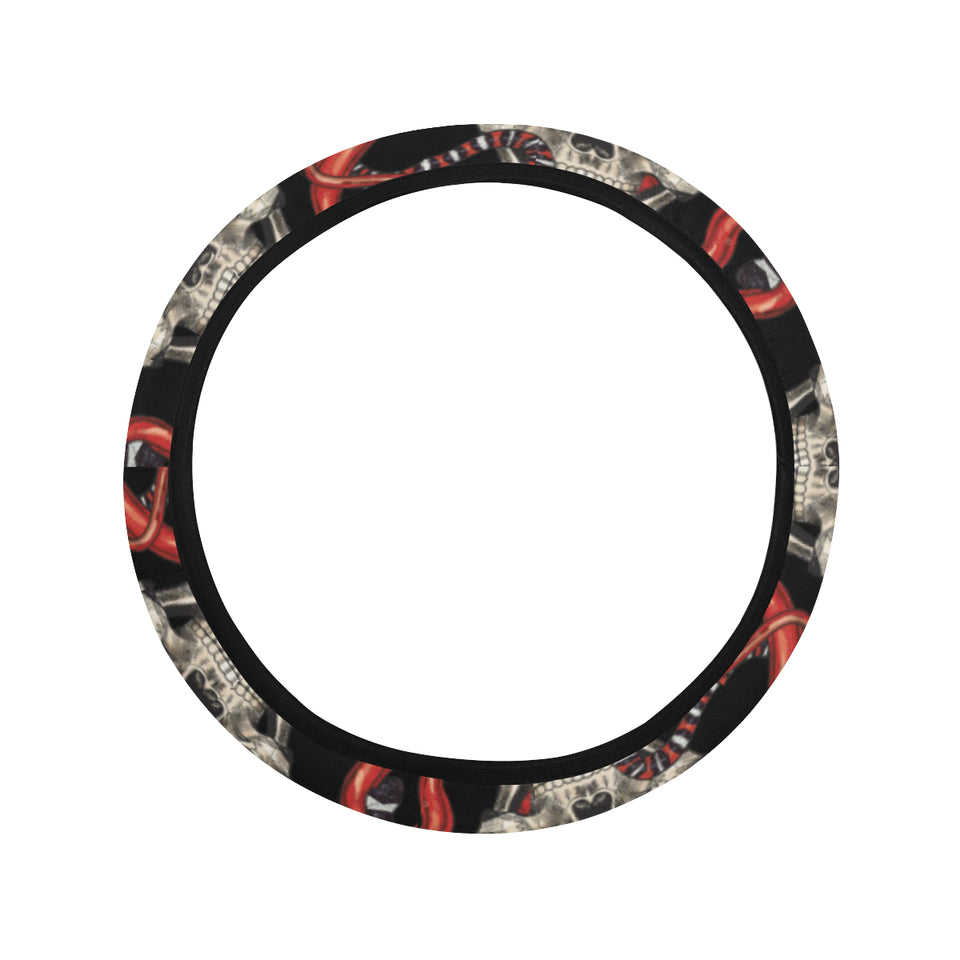 Red snake skull pattern Car Steering Wheel Cover