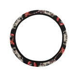 Red snake skull pattern Car Steering Wheel Cover