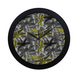 Hand drawn dragonfly pattern Elegant Black Wall Clock