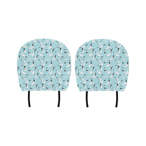 Seagull Pattern Print Design 01 Car Headrest Cover