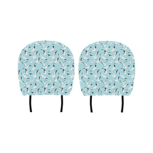 Seagull Pattern Print Design 01 Car Headrest Cover