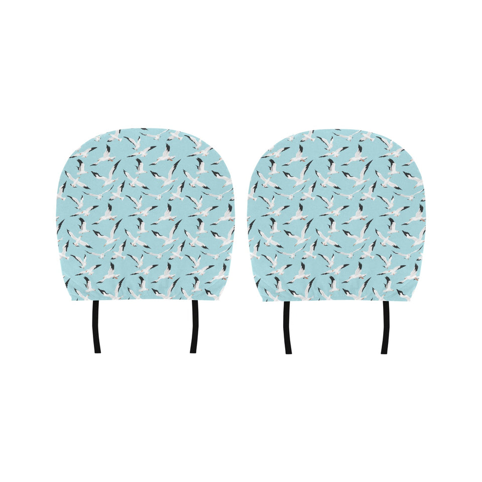 Seagull Pattern Print Design 01 Car Headrest Cover