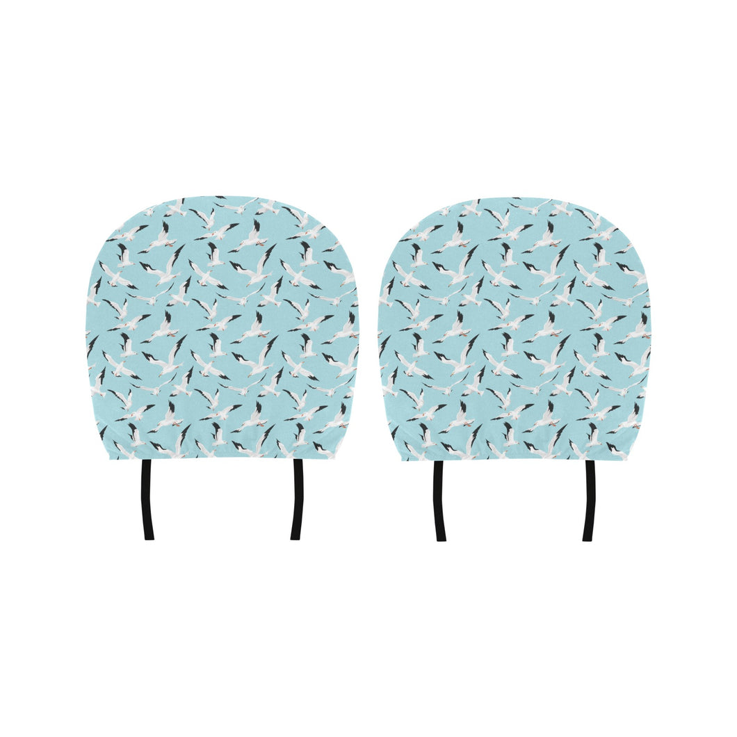 Seagull Pattern Print Design 01 Car Headrest Cover