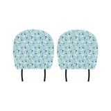 Seagull Pattern Print Design 01 Car Headrest Cover