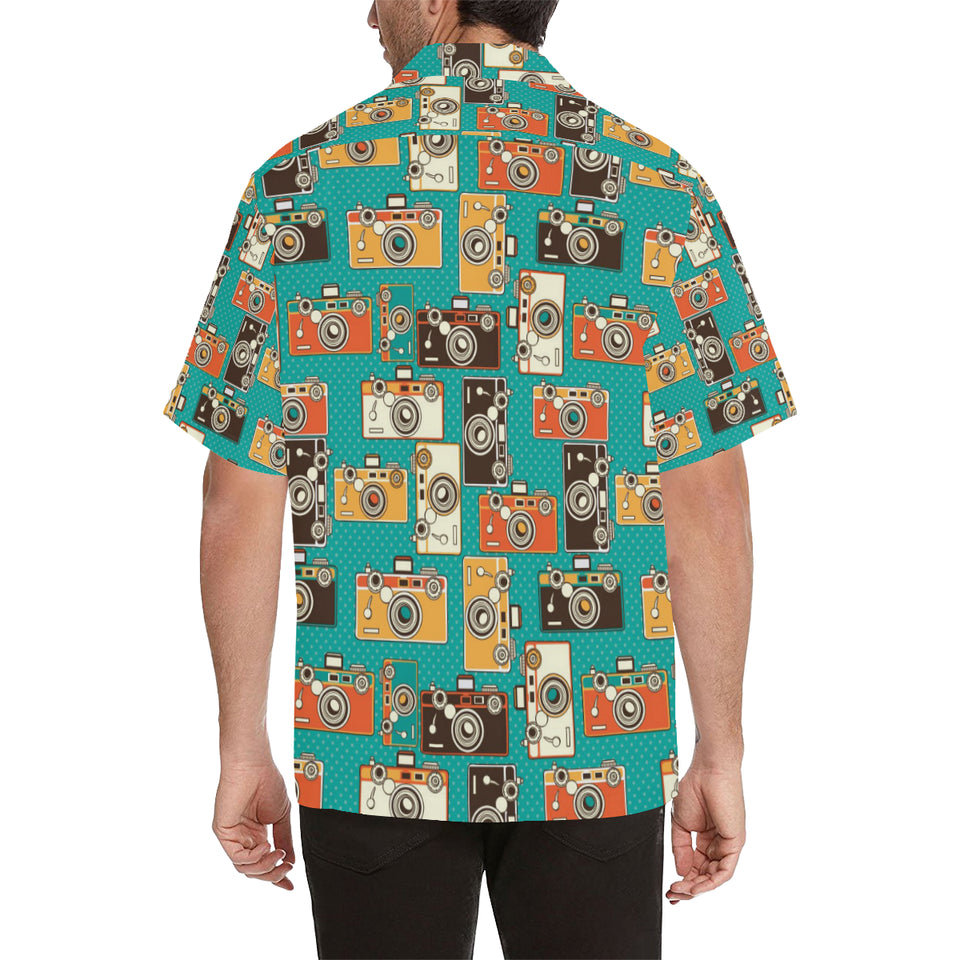 Camera Pattern Print Design 03 Men's All Over Print Hawaiian Shirt (Model T58)