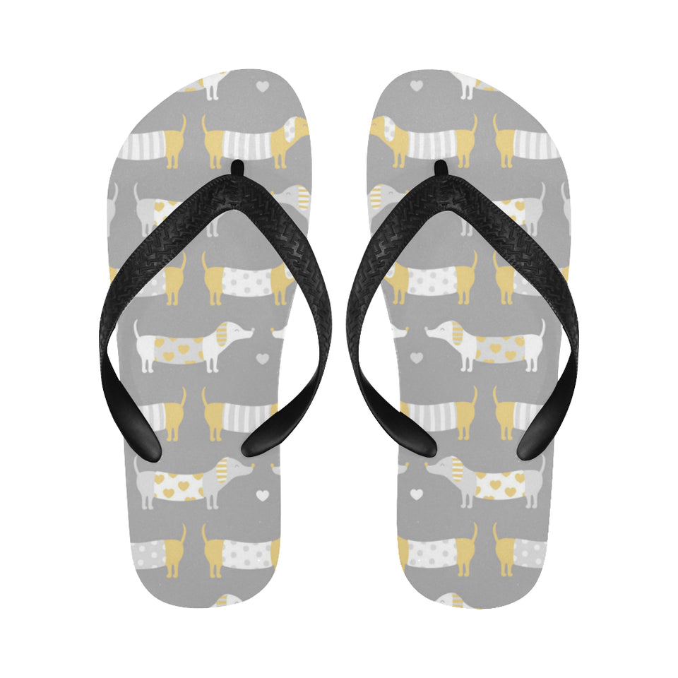 Cute dachshund dog pattern Unisex Flip Flops