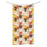 Colorful Maneki neko cat pattern Bath Towel