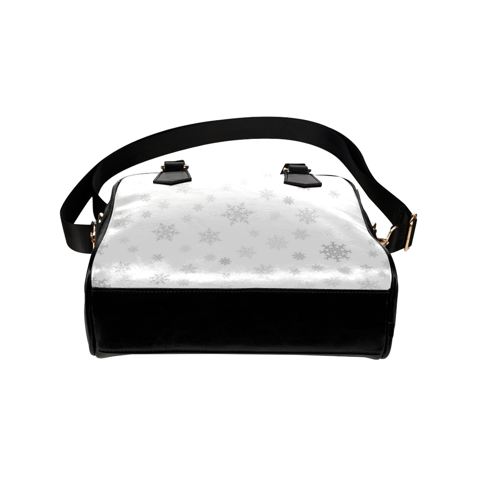 Snowflake pattern white background Shoulder Handbag