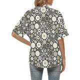 Gear Pattern Print Design 02 Women's All Over Print Hawaiian Shirt