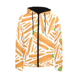 Carrot Pattern Print Design 02 Men's Padded Hooded Jacket
