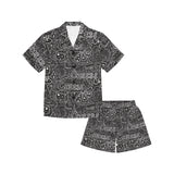 Handwritten cheese pattern Kids' Boys' Girls' V-Neck Short Pajama Set