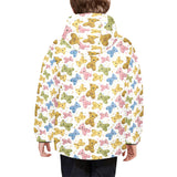 Teddy Bear Pattern Print Design 01 Kids' Boys' Girls' Padded Hooded Jacket