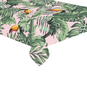 Toucan tropical green jungle palm pattern Tablecloth