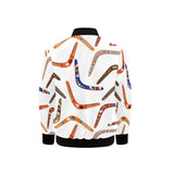 Boomerang Australian aboriginal ornament pattern Kids' Boys' Girls' Bomber Jacket