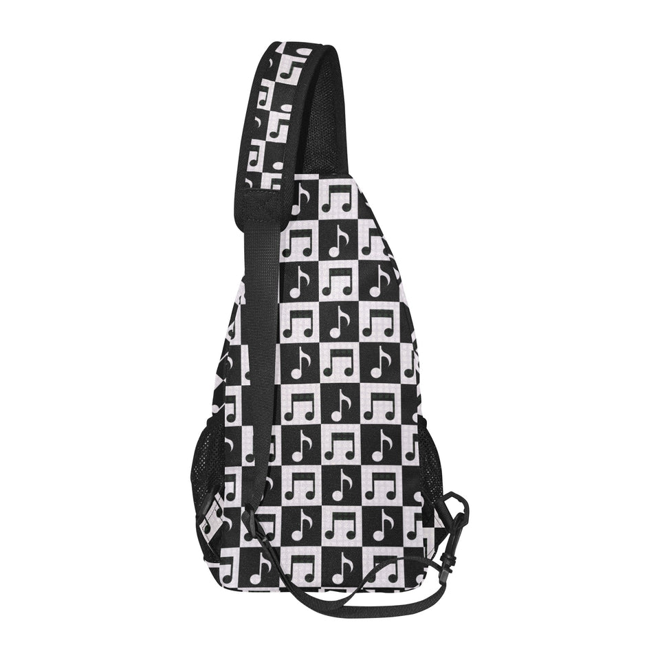 Music Notes Pattern Print Design 01 All Over Print Chest Bag