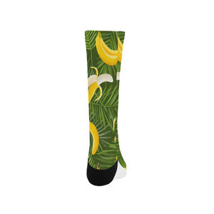 Banana Palm Leaves pattern Crew Socks