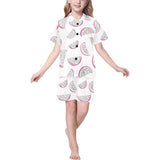 dragon fruit pattern Kids' Boys' Girls' V-Neck Short Pajama Set