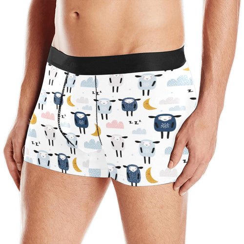 Cute sleeping sheep moon cloud pattern Men's All Over Print Boxer Briefs Men's Underwear