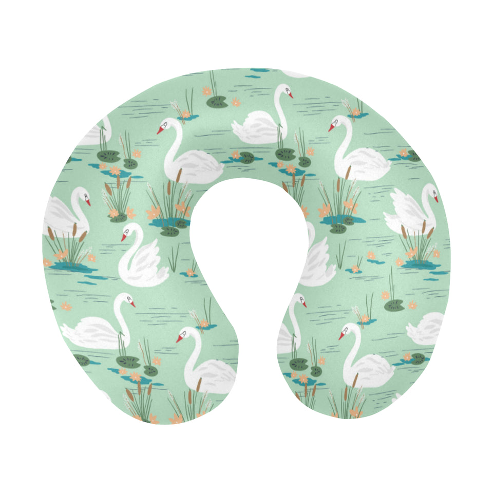 White swan lake pattern U-Shaped Travel Neck Pillow