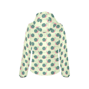 Snail Pattern Print Design 04 Women's Padded Hooded Jacket
