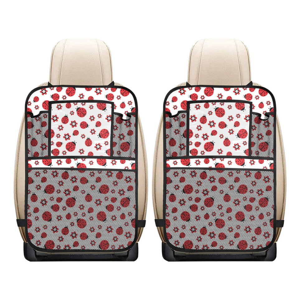 Ladybug Pattern Print Design 04 Car Seat Back Organizer