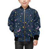 space pattern with planets, comets, constellations Kids' Boys' Girls' Bomber Jacket