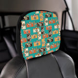 Camera Pattern Print Design 03 Car Headrest Cover