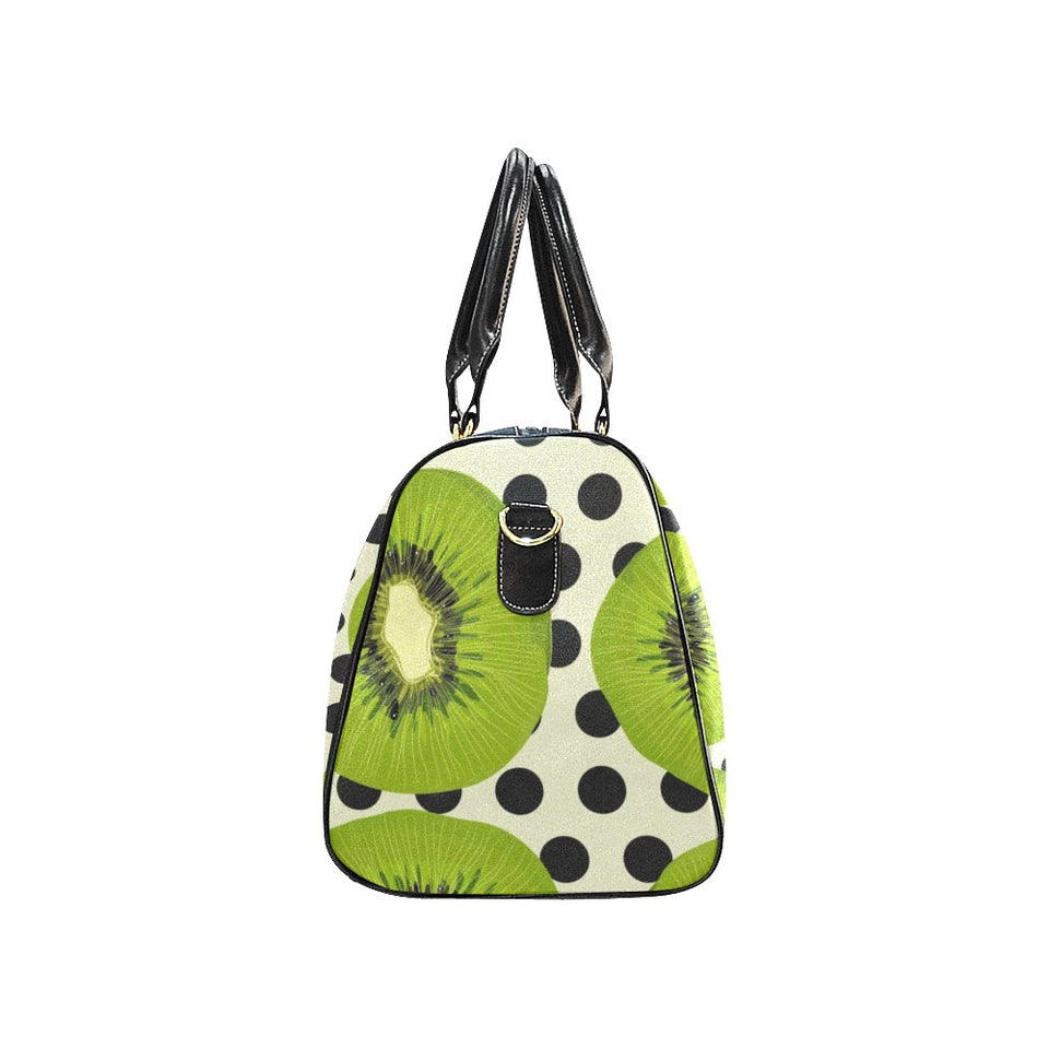 kiwi black dot background Travel Bag