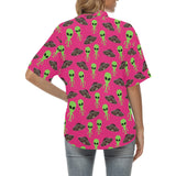Alien Pattern Print Design 03 Women's All Over Print Hawaiian Shirt