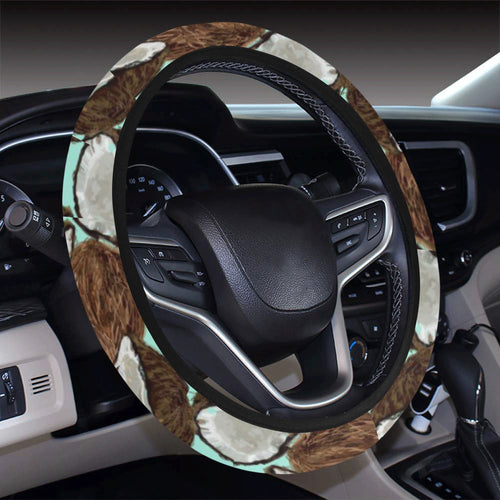 Coconut Pattern Print Design 03 Car Steering Wheel Cover