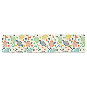 Tennis Pattern Print Design 03 Table Runner