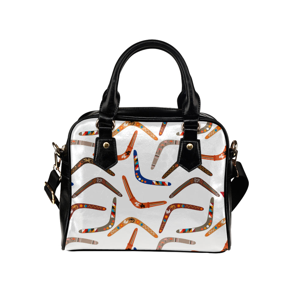 Boomerang Australian aboriginal ornament pattern Shoulder Handbag