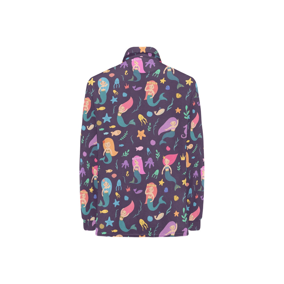 beautiful mermaid Fish jellyfish algae other marin Women's Long Sleeve Polo Shirt