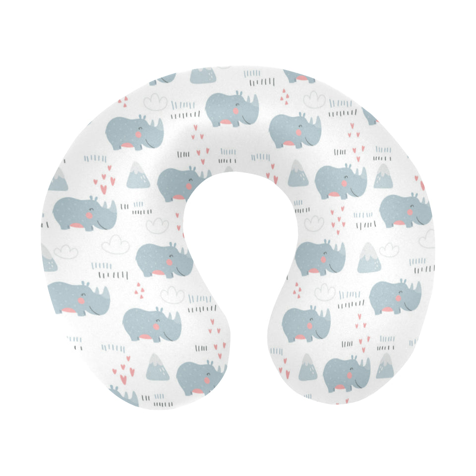 cute rhino heart pattern U-Shaped Travel Neck Pillow
