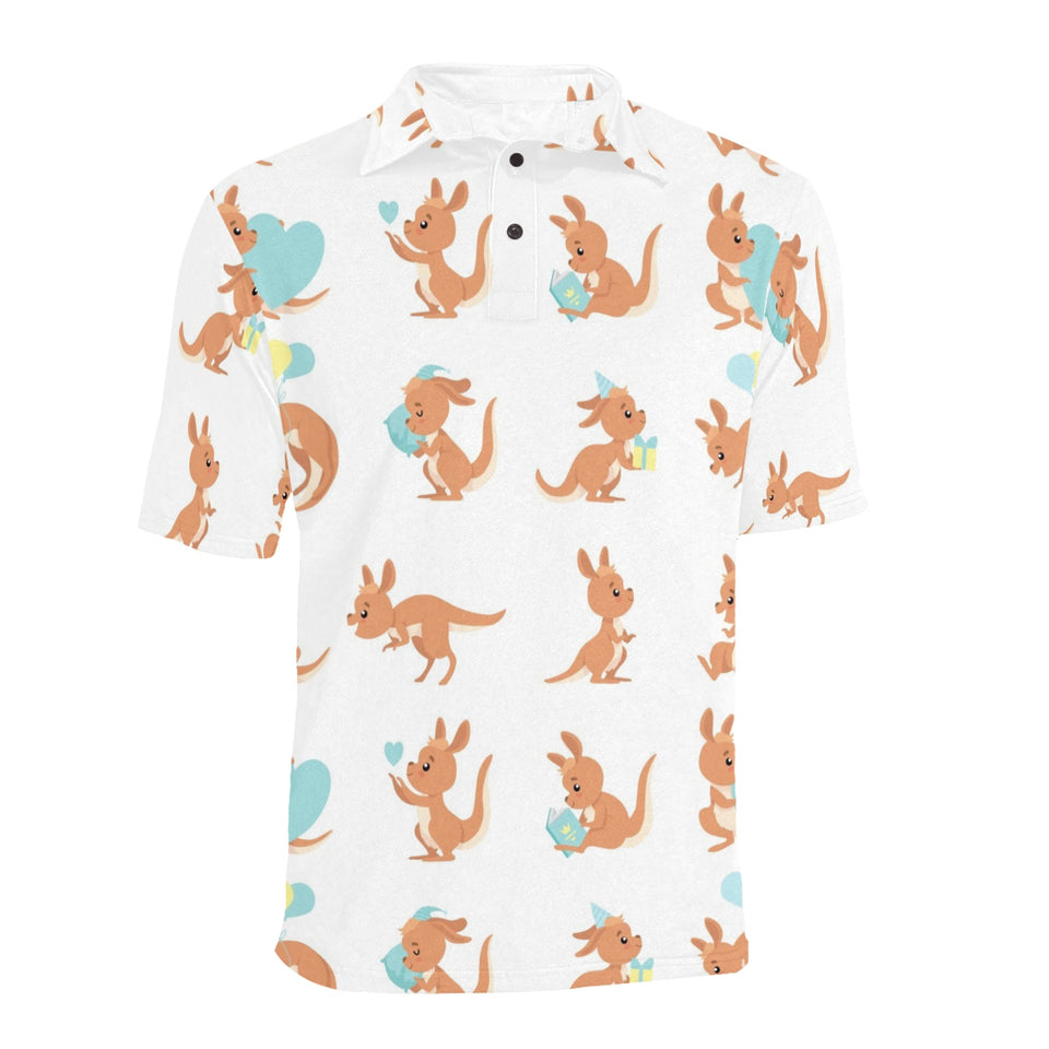 Cute Kangaroo pattern Men's All Over Print Polo Shirt